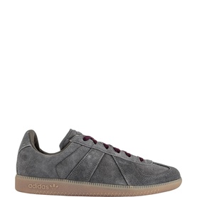 Adidas BW Army Trainers in Cinder grey suede with gum rubber sole, burgundy lacing, and tonal One-Stripe detailing