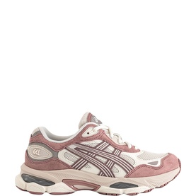 Asics Gel NYC 2.0 Trainers in Oatmeal Umeboshi, mixed material upper with suede overlays, chunky rubber sole, lace-up fastening