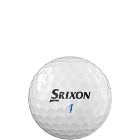 Srixon white golf ball with number 1 marking and dimpled surface, shown on grey background