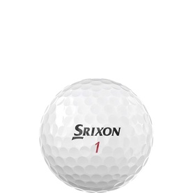 Srixon golf ball in white with dimpled surface and red number 1 detail, shown as single ball on white background