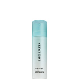 Estee Lauder DayWear Liquid Glow Lotion in a teal pump bottle, hydrating skincare treatment