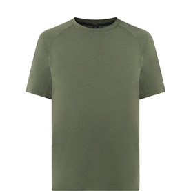 Lululemon Sassy Sage performance T-shirt in short-sleeve raglan style with crew neck, flat-lay product shot