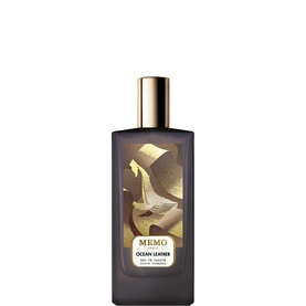 Memo Fragrances Ocean Leather Eau de Parfum in dark bottle with gold cap and illustrated label