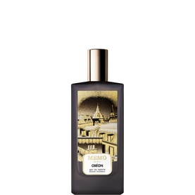 Memo Fragrances Od&eacute;on Eau de Parfum in dark glass bottle with Parisian rooftop illustration and rose gold cap