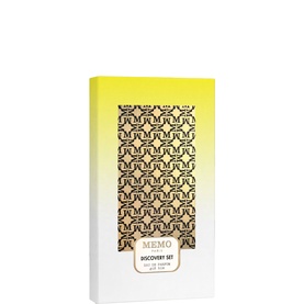 Memo Fragrances Discovery Set in gold patterned gift box with yellow gradient top and white base