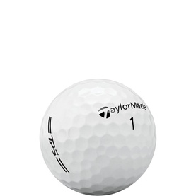 TaylorMade TP5 golf ball in white with dimpled surface and number 1 marking, shown as single ball