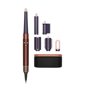 Dyson Airwrap&trade; Multi-Styler & Dryer Straight + Wavy in Plum/Copper, shown with full attachments and storage case