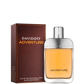 Davidoff Adventure Eau de Toilette 100ml natural spray, amber glass bottle with silver cap and brown textured box