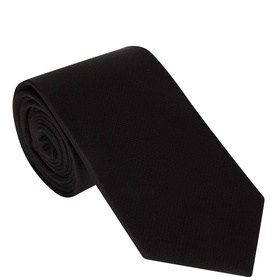 Profumo Solid Woven Tonal Paisley Silk Tie in black, wide blade with pointed tip and subtle woven paisley pattern
