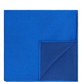 Profumo dark blue silk pocket square, ribbed texture with contrast folded corner detail