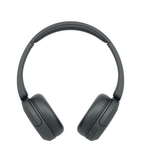 Sony Wireless Headphones in black, over-ear cushioned design with adjustable headband, front-facing view
