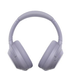 Sony ANC Wireless Headphones in lavender purple, over-ear cushioned design with padded headband, front view