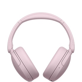 Sony Wireless ANC Headphones in pink, over-ear cushioned design with padded headband, front view