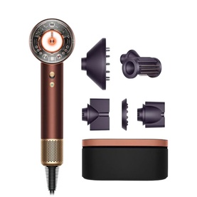 Dyson Supersonic Nural&trade; Hair Dryer in Plum and Copper with five attachments and magnetic storage case