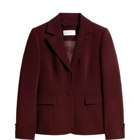 Hobbs Fig Purple tailored blazer with notch lapel, two-button front, and flap pockets