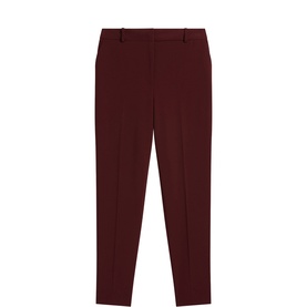 Hobbs Fig Purple slim-leg tailored trousers with front crease and side zip fastening