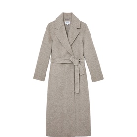 Daia Herringbone Double-Breasted Belted Coat