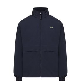 Lacoste Croc Logo Windbreaker in ABYSM Navy, zip-through, funnel neck, elasticated cuffs, embroidered crocodile logo on chest