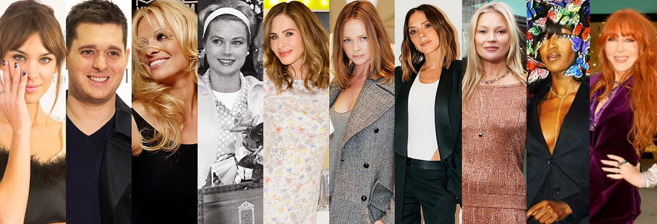 Vintage photo collage of famous guests visiting Brown Thomas over the years