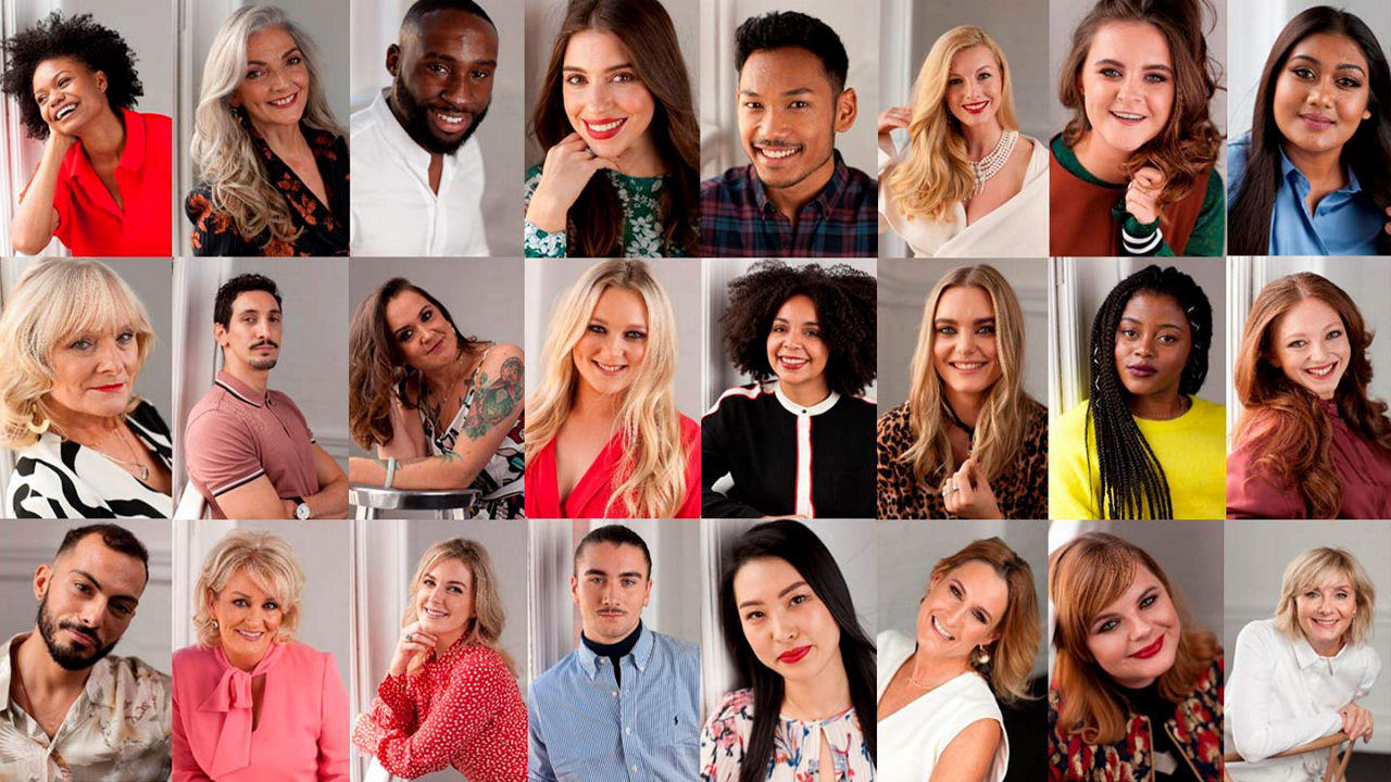 A diverse group of people, both men and women, smiling in individual portrait photos arranged in a grid.
