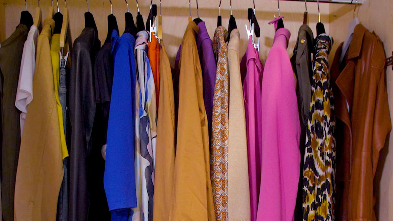 Empty Your Wardrobe Out, a close up of a full wardrobe of ladies clothes